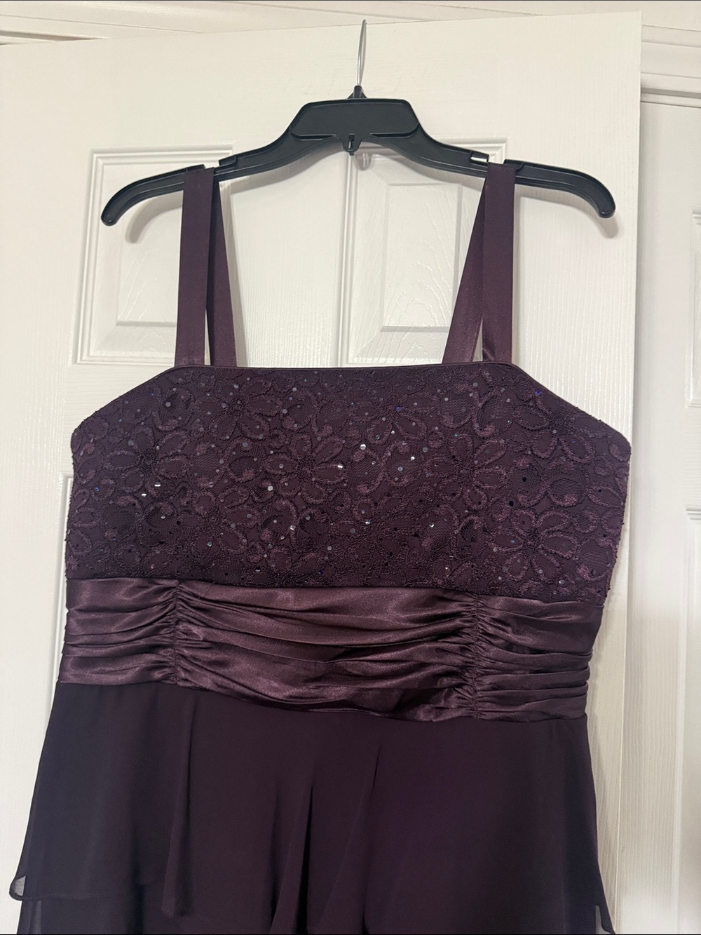 R & M Richards deep purple tiered cocktail dress Size US 16W